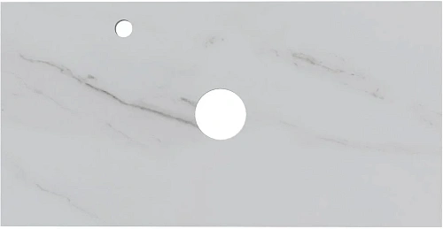 Столешница Aquanet Flat 90 00345784 мрамор, с отверстием слева Столешница Aquanet Flat 90 00345784 мрамор, с отверстием слева