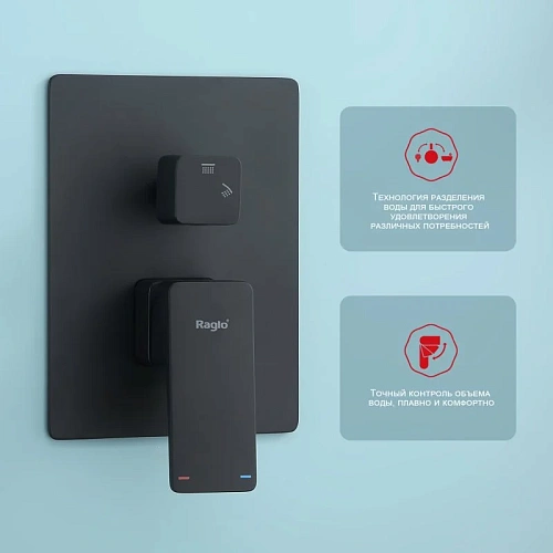 Душевая система Raglo R30.27.06 встраиваемая, черный Душевая система Raglo R30.27.06 встраиваемая, черный