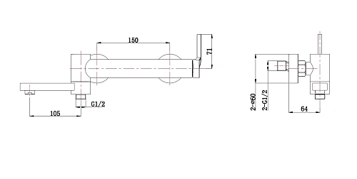 Смеситель для ванны BelBagno ETNA ETN-VASM-IN сатин Смеситель для ванны BelBagno ETNA ETN-VASM-IN сатин