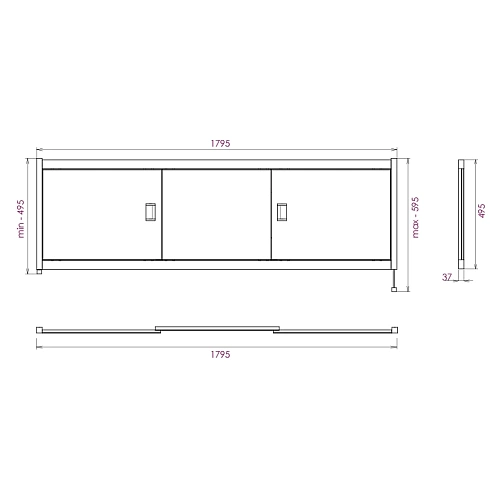 Экран для ванны фронтальный Onika МОНАКО 180 белый 518005 Экран для ванны фронтальный Onika МОНАКО 180 белый 518005