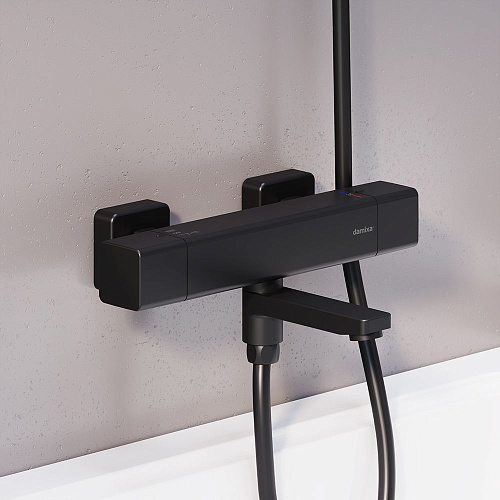 Смеситель для ванны Damixa Gala 533000300 термостатический черный Смеситель для ванны Damixa Gala 533000300 термостатический черный