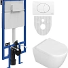 Комплект Унитаз подвесной STWORKI Ларвик 5512 безободковый с микролифтом + Система инсталляции для у 588887 Комплект Унитаз подвесной STWORKI Ларвик 5512 безободковый с микролифтом + Система инсталляции для у 588887