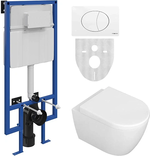 Комплект Унитаз подвесной STWORKI Ларвик 5512 безободковый с микролифтом + Система инсталляции для у 588887 Комплект Унитаз подвесной STWORKI Ларвик 5512 безободковый с микролифтом + Система инсталляции для у 588887