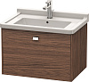 Картинка анонса товара «тумба под раковину duravit brioso br404101021 подвесная 67 см орех темный»