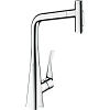 Картинка анонса товара «смеситель для кухни hansgrohe metris select m71 320 с вытяжным душем, 2jet 73820000, хром»