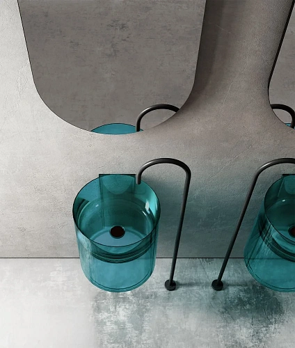 Раковина ABBER Kristall AT2704Aquamarin подвесная, прозрачная, бирюзовая Раковина ABBER Kristall AT2704Aquamarin подвесная, прозрачная, бирюзовая