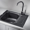Кухонная мойка Granula 5801, ШВАРЦ (чёрный металлик), кварц 575х495 Кухонная мойка Granula 5801, ШВАРЦ (чёрный металлик), кварц 575х495