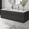 Детальная картинка товара «тумба под раковину armadi art quatro 2 120см (80+40) oak anthracite профиль anthracite 790-m2-120-oa-a»