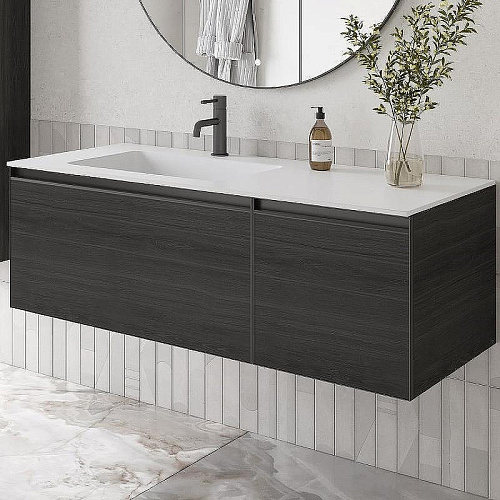 Тумба под раковину Armadi Art QUATRO 2 120см (80+40) OAK ANTHRACITE профиль ANTHRACITE 790-M2-120-OA-A Тумба под раковину Armadi Art QUATRO 2 120см (80+40) OAK ANTHRACITE профиль ANTHRACITE 790-M2-120-OA-A