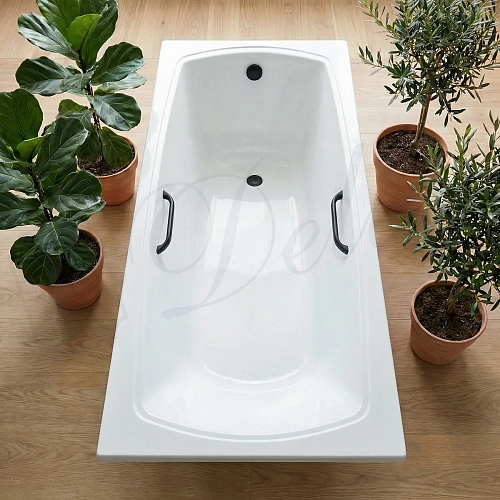 Ванна из искусственного камня Delice Veneto 180х75 DLR330062RB-G глянцевая с черными ручками Ванна из искусственного камня Delice Veneto 180х75 DLR330062RB-G глянцевая с черными ручками