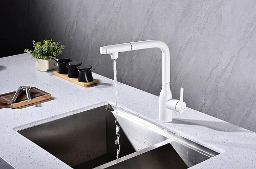 Смеситель для кухни Paulmark VIPER белый матовый Vi213105-WH Смеситель для кухни Paulmark VIPER белый матовый Vi213105-WH