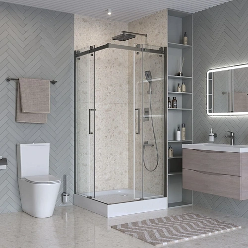 Душевой уголок BelBagno MARINO-2-A-2-90-C-GM 90x90 см, профиль оружейная сталь, стекло прозрачное Душевой уголок BelBagno MARINO-2-A-2-90-C-GM 90x90 см, профиль оружейная сталь, стекло прозрачное