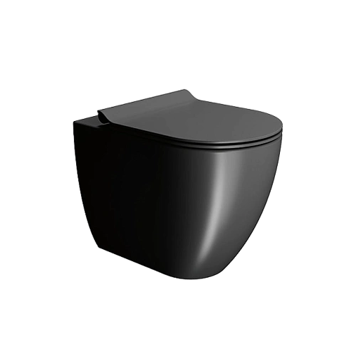 Унитаз приставной GSI PURA безободковый Swirlflush черный матовый (881026) без сиденья Унитаз приставной GSI PURA безободковый Swirlflush черный матовый (881026) без сиденья