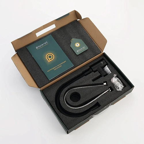 Смеситель для кухни Splenka S201.4406.06 с гибким изливом, черный Смеситель для кухни Splenka S201.4406.06 с гибким изливом, черный