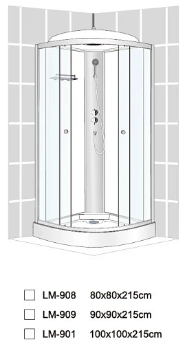 Душевая кабина Dto LM (LM908N) 80x80 см без крыши Душевая кабина Dto LM (LM908N) 80x80 см без крыши