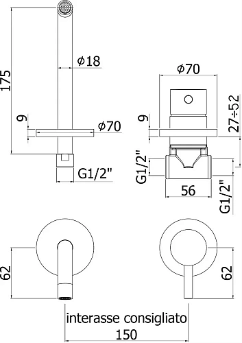 Смеситель для раковины Paffoni Light LIG006CR70 (с внутренней частью) Смеситель для раковины Paffoni Light LIG006CR70 (с внутренней частью)