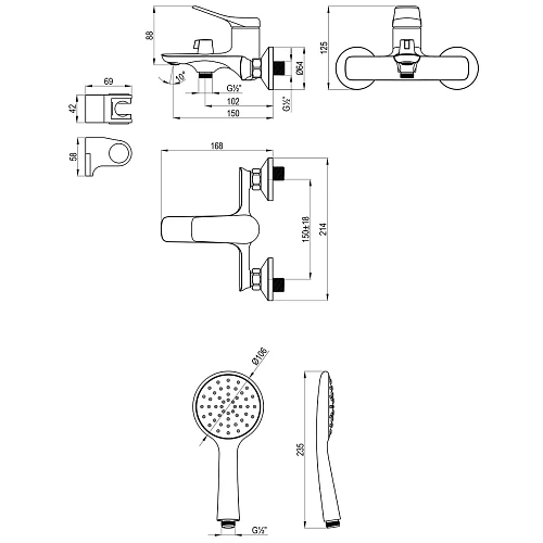 Смеситель для ванны Lemark Ortus LM11314C, хром Смеситель для ванны Lemark Ortus LM11314C, хром