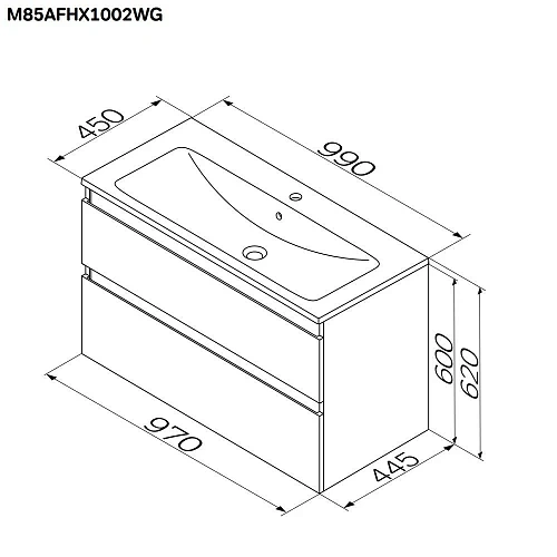 Тумба под раковину AM.PM X-Joy M85AFHX1002WG подвесная, 100 см, белый Тумба под раковину AM.PM X-Joy M85AFHX1002WG подвесная, 100 см, белый