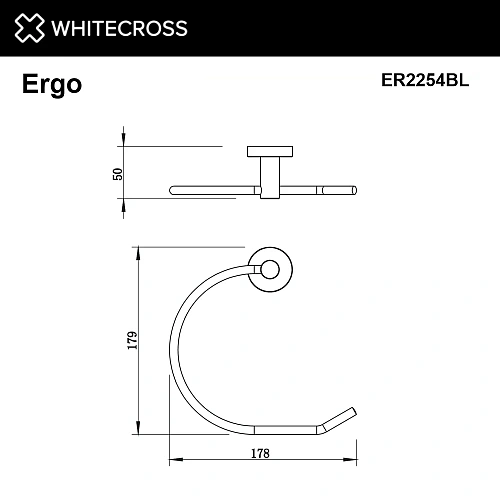 Полотенцедержатель WHITECROSS Ergo ER2254BL черный матовый Полотенцедержатель WHITECROSS Ergo ER2254BL черный матовый