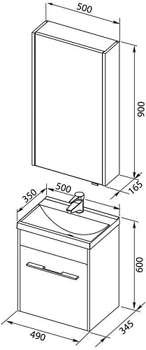 Комплект мебели Aquanet Августа 50 белый 00225266 Комплект мебели Aquanet Августа 50 белый 00225266
