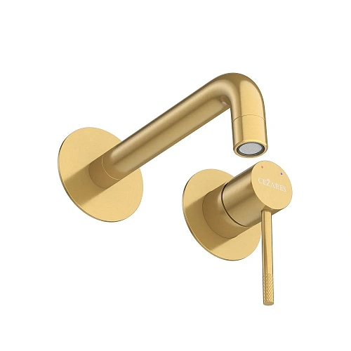 Смеситель для раковины CEZARES RELAX-BLI2-1-BORO-W0 встраиваемый с внутренней частью, брашированное золото Смеситель для раковины CEZARES RELAX-BLI2-1-BORO-W0 встраиваемый с внутренней частью, брашированное золото