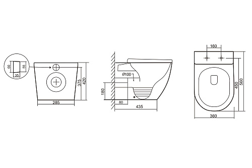 Унитаз приставной ABBER Bequem AC1111 белый, безободковый с крышкой микролифт Унитаз приставной ABBER Bequem AC1111 белый, безободковый с крышкой микролифт