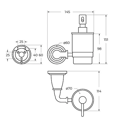 Дозатор жидкого мыла ART&MAX BIANCHI AM-E-3698AW-Do золото Дозатор жидкого мыла ART&MAX BIANCHI AM-E-3698AW-Do золото