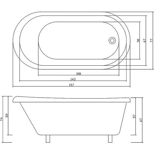 Ванна отдельностоящая Ceruttispa CLASSIC 150G CT9667 1570x770x740 акриловая, на львиных лапах золото Ванна отдельностоящая Ceruttispa CLASSIC 150G CT9667 1570x770x740 акриловая, на львиных лапах золото