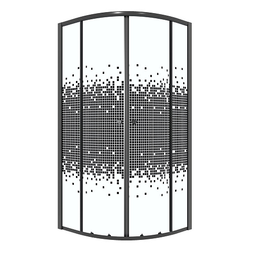 Душевой уголок Niagara Eco NG-1003-14BLACK (80x80x190) четверть круга, раздвиж, профиль черный, стекло мозаика (4мм) Душевой уголок Niagara Eco NG-1003-14BLACK (80x80x190) четверть круга, раздвиж, профиль черный, стекло мозаика (4мм)