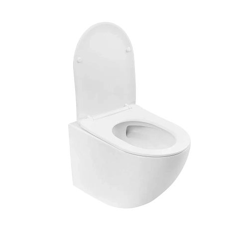 Унитаз подвесной ABBER Bequem AC1100TMW белый матовый, безободковый, смыв торнадо Унитаз подвесной ABBER Bequem AC1100TMW белый матовый, безободковый, смыв торнадо