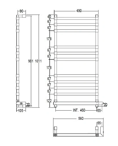Полотенцесушитель электрический Margaroli Sole 564/11 TQ 5644611TQCRNB Box 46 x 101.1 см, хром Полотенцесушитель электрический Margaroli Sole 564/11 TQ 5644611TQCRNB Box 46 x 101.1 см, хром
