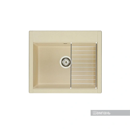 Кухонная мойка Aquaton Делия 60 1A715232LD290 из литого мрамора, прямоугольная, шампань Кухонная мойка Aquaton Делия 60 1A715232LD290 из литого мрамора, прямоугольная, шампань