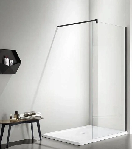 Душевая перегородка Aquatek Walk in 1000x2000 профиль черный, стекло прозрачное AQ WIW 10020BL Душевая перегородка Aquatek Walk in 1000x2000 профиль черный, стекло прозрачное AQ WIW 10020BL