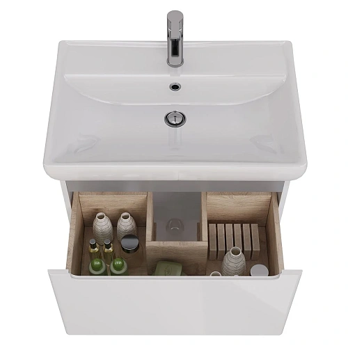 Тумба под раковину Lemark BUNO MINI 70 см подвесная, серый/белый LM05BM70T Тумба под раковину Lemark BUNO MINI 70 см подвесная, серый/белый LM05BM70T