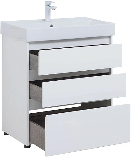 Тумба под раковину Aquanet Nova Lite 75 белый глянец (3 ящика) 00302472 Тумба под раковину Aquanet Nova Lite 75 белый глянец (3 ящика) 00302472