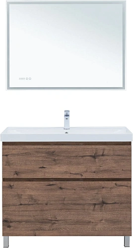 Тумба под раковину Aquanet Алвита New 100 00344130 напольная, дуб веллингтон табак Тумба под раковину Aquanet Алвита New 100 00344130 напольная, дуб веллингтон табак