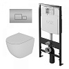 Комплект унитаза D&amp;K DS1391604 DT1396016 с инсталляцией DI8055119 и клавишей смыва DB1519002