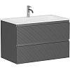 Картинка анонса товара «тумба под раковину sancos folk fl80gs 790х445х500 grey soft, подвесная»