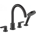 Смеситель на борт ванны Hansgrohe Vernis Blend на 4 отверстия 71456670, матовый черный Смеситель на борт ванны Hansgrohe Vernis Blend на 4 отверстия 71456670, матовый черный