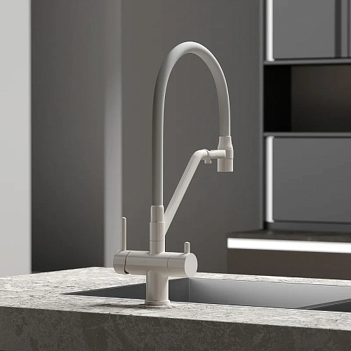 Смеситель для кухни Sancos Dora SC4003MW под фильтр, белый матовый Смеситель для кухни Sancos Dora SC4003MW под фильтр, белый матовый
