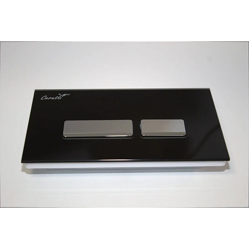 Клавиша смыва Ceruttispa CR06BK черная, из закаленного стекла Клавиша смыва Ceruttispa CR06BK черная, из закаленного стекла