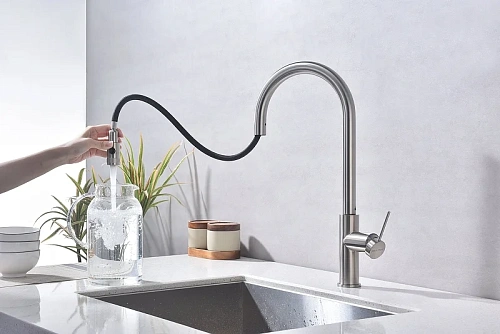 Смеситель для кухни Paulmark Galant брашированная сталь Ga213077-BS Смеситель для кухни Paulmark Galant брашированная сталь Ga213077-BS