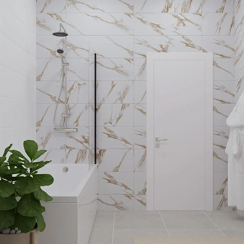 Шторка на ванну DIWO Анапа распашная 75х140, профиль черный матовый 569212 Шторка на ванну DIWO Анапа распашная 75х140, профиль черный матовый 569212