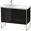 Картинка анонса товара «тумба под раковину duravit xsquare xs446504040 напольная 101 см черный глянцевый»