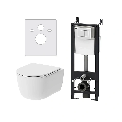 Комплект: Инсталляция с унитазом Damixa Sirius DX86.IS10101.1700 с клавишей смыва и сиденье микролиф Комплект: Инсталляция с унитазом Damixa Sirius DX86.IS10101.1700 с клавишей смыва и сиденье микролиф