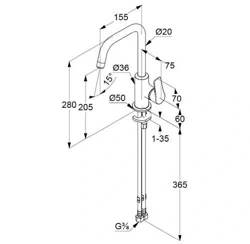 Смеситель для раковины Kludi Pure and Solid 340240575 Смеситель для раковины Kludi Pure and Solid 340240575