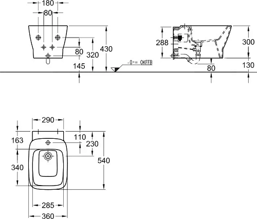 Биде подвесное Geberit Silk 232600000 Биде подвесное Geberit Silk 232600000