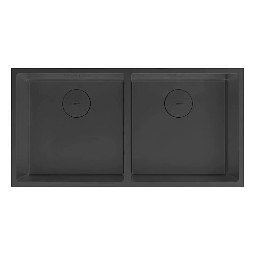 Кухонная мойка Lemark PRORAN 900 с двумя чашами из нержавеющей стали, черный матовый 9932140 Кухонная мойка Lemark PRORAN 900 с двумя чашами из нержавеющей стали, черный матовый 9932140