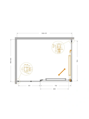 Душевой уголок CEZARES LUX-AH-FS-11-130/100-C-CR 130x100 см, профиль хром, стекло прозрачное Душевой уголок CEZARES LUX-AH-FS-11-130/100-C-CR 130x100 см, профиль хром, стекло прозрачное
