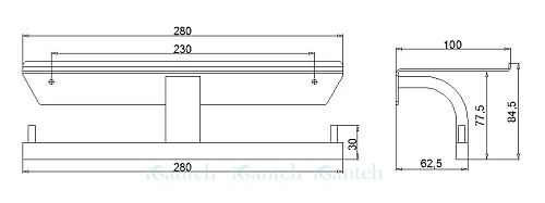 Держатель туалетной бумаги Rush Edge ED77142B двойной с полкой Держатель туалетной бумаги Rush Edge ED77142B двойной с полкой